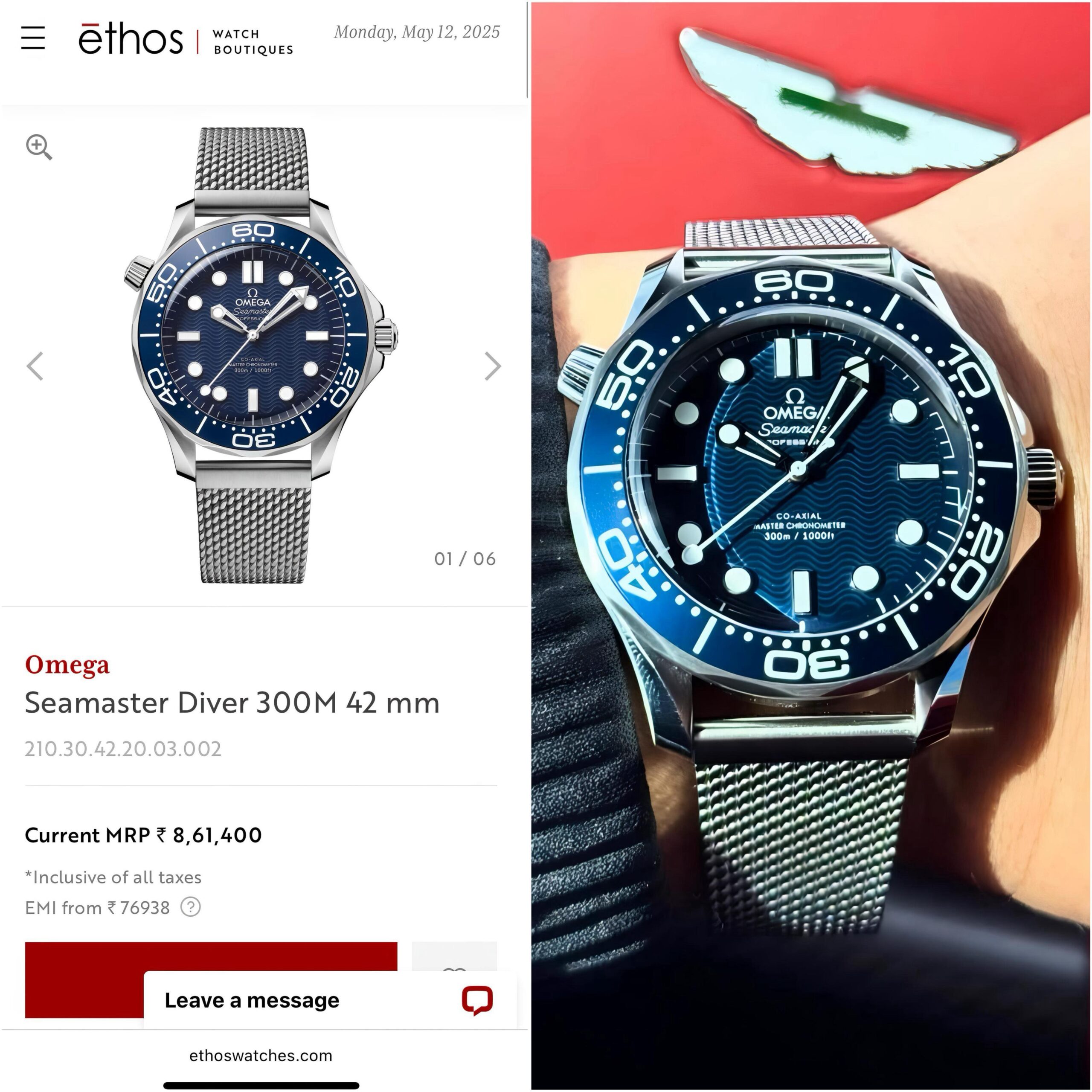 Omega Seamaster Diver 300M James Bond 60th Anniversary 7AA Automatic Men's Watch 3 Omega Seamaster Diver 300M James Bond original comparison