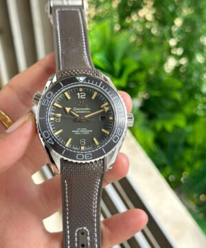 Omega Seamaster Planet Ocean 600M 7AA Automatic Men's Watch Gray Dial Gray Rubber Strap Front View