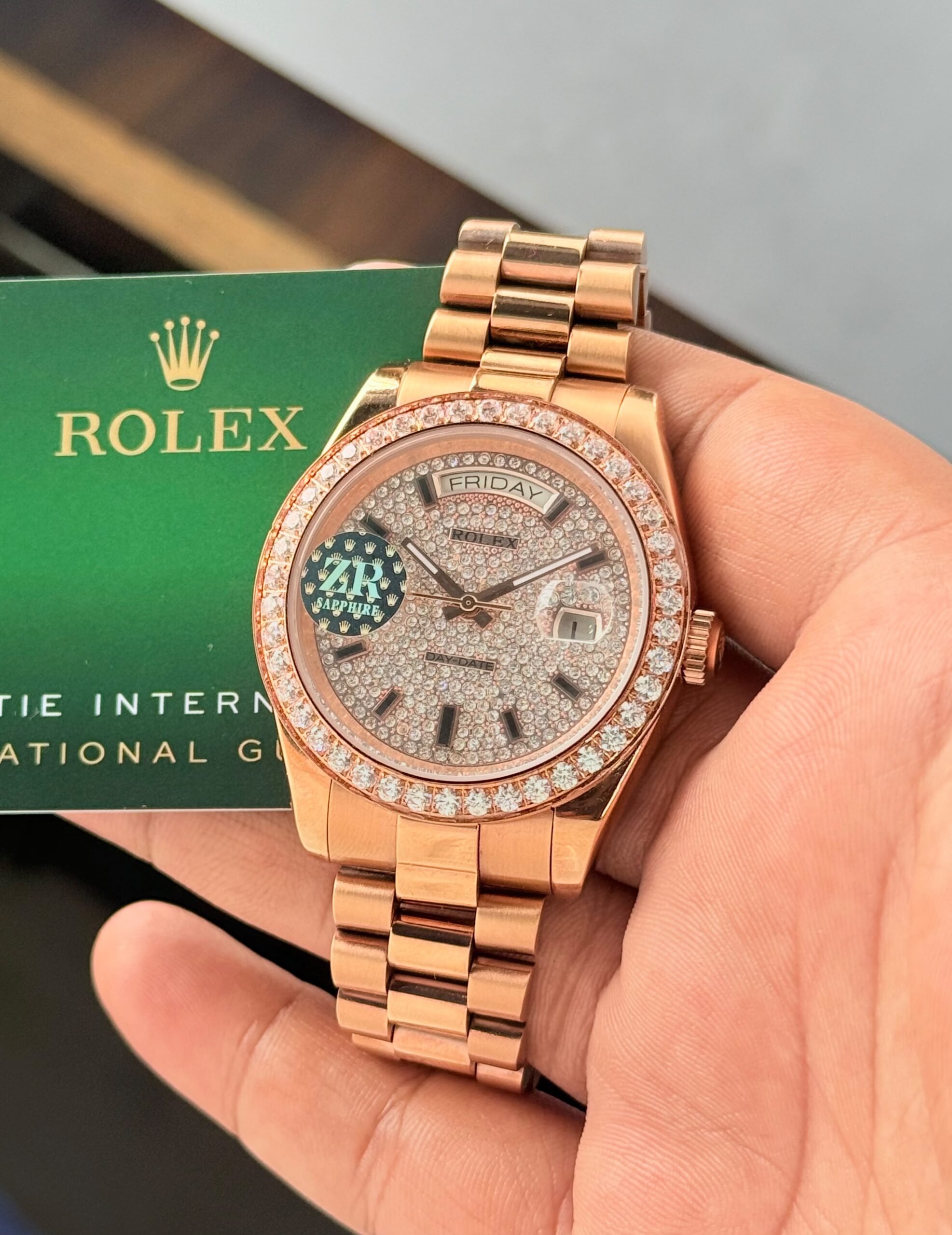 Rolex Oyster Perpetual Day-Date Diamond Dial Rose Gold Men's Watch | 40mm 1 Rolex Oyster Perpetual Day-Date Diamond Dial Rose Gold Men's Watch