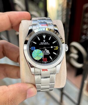 Rolex Explorer Automatic black dial men's watch cushion display