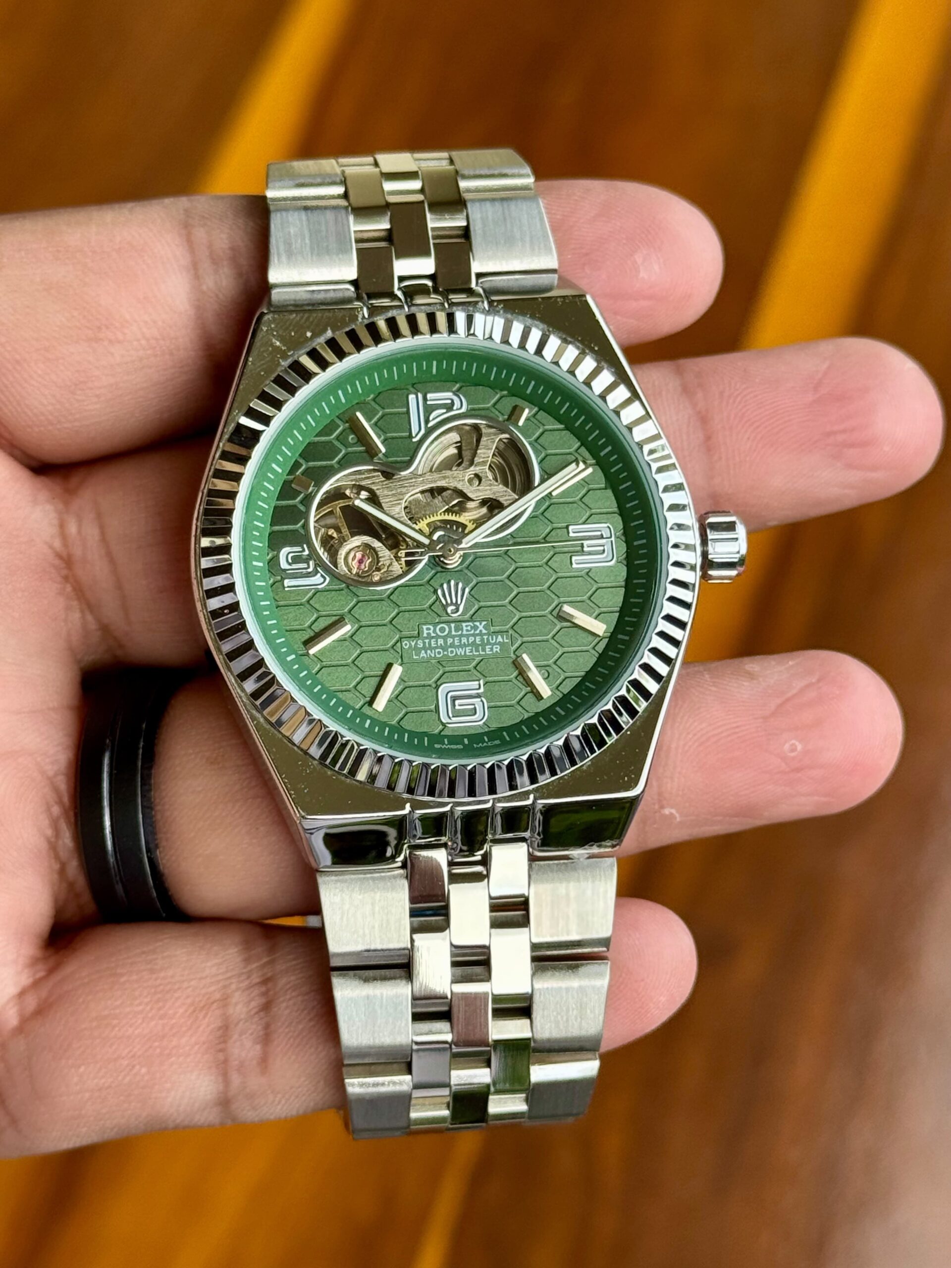 Rolex Land-Dweller 7AA Automatic Oyster Perpetual Men's Watch Open Heart Honeycomb Dial 2 Rolex Land-Dweller 7AA Automatic Oyster Perpetual Men's Watch Open Heart Honeycomb Dial - Image 2