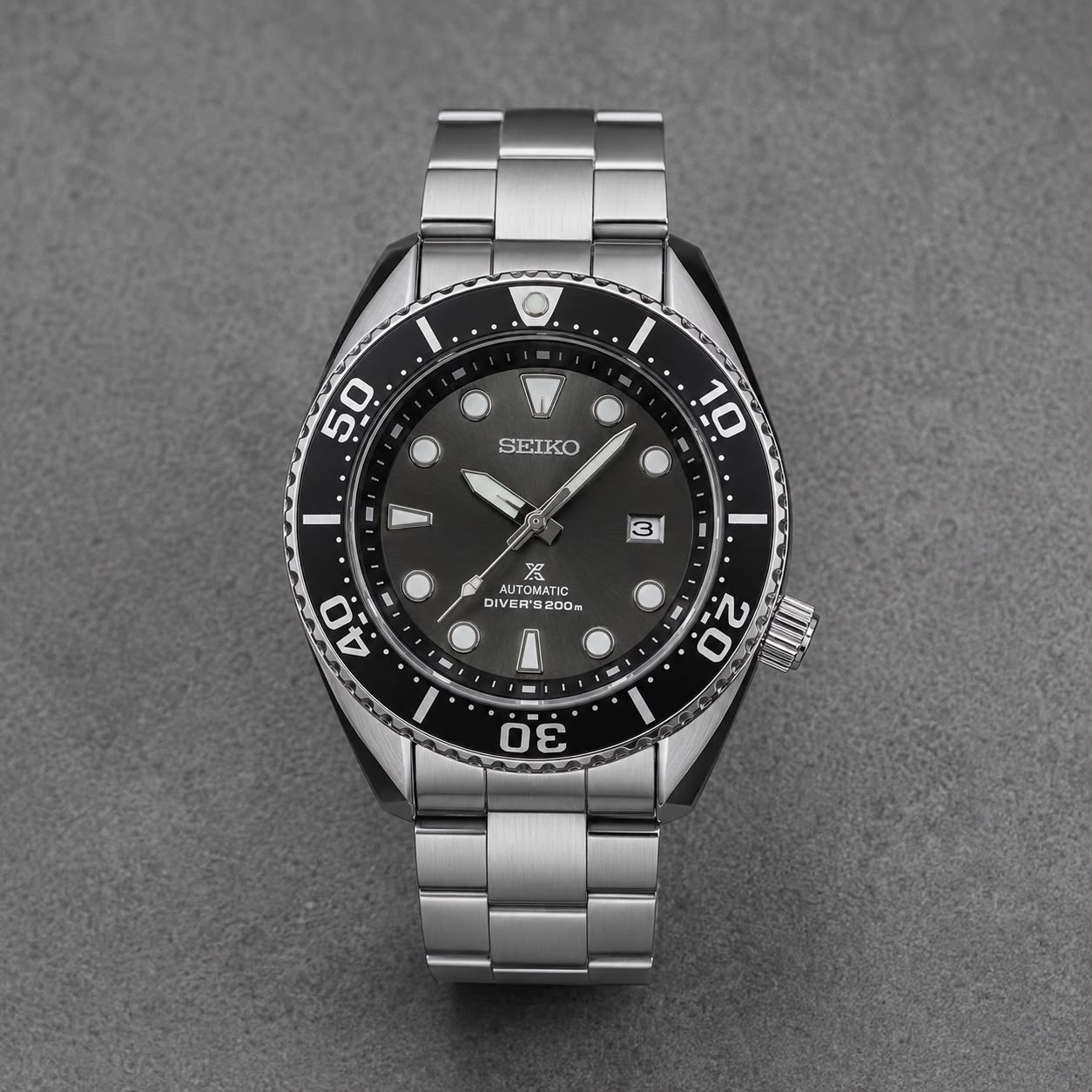 Seiko Prospex 7AA Premium Automatic diver Men's Watch | 43mm Stainless Steel 2 Seiko Prospex Black Dial Diver Watch