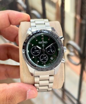 Seiko Prospex Speedtimer 7aa deep green silver chronograph watch