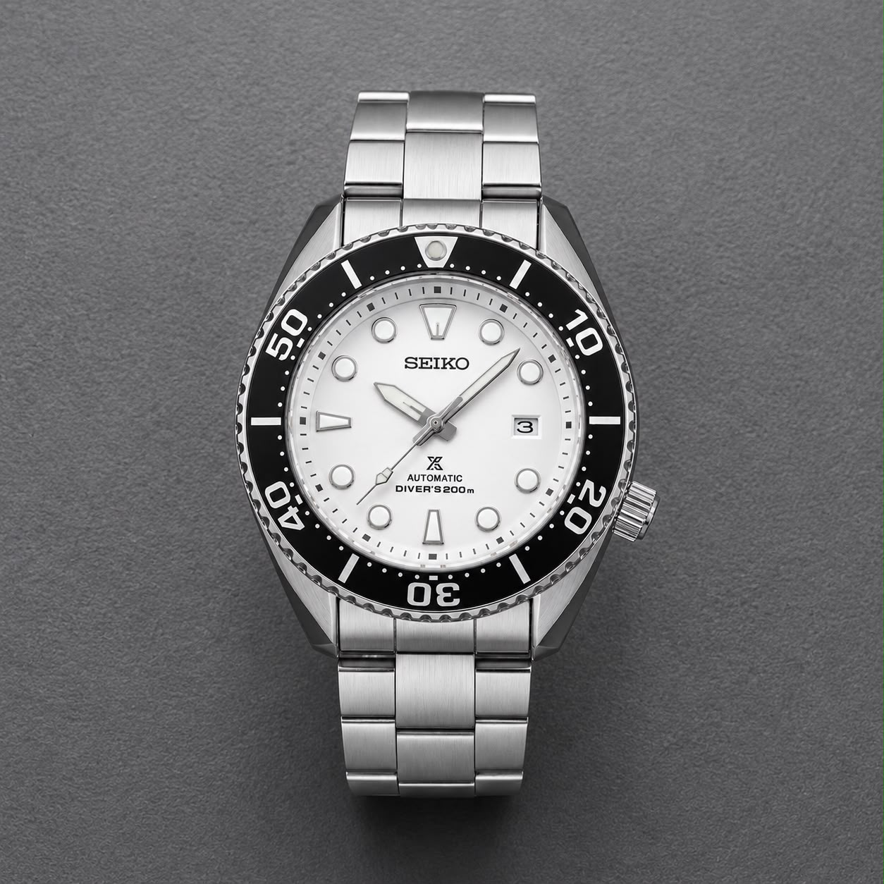 Seiko Prospex 7AA Premium Automatic diver Men's Watch | 43mm Stainless Steel 4 Seiko Prospex White Dial Diver Watch