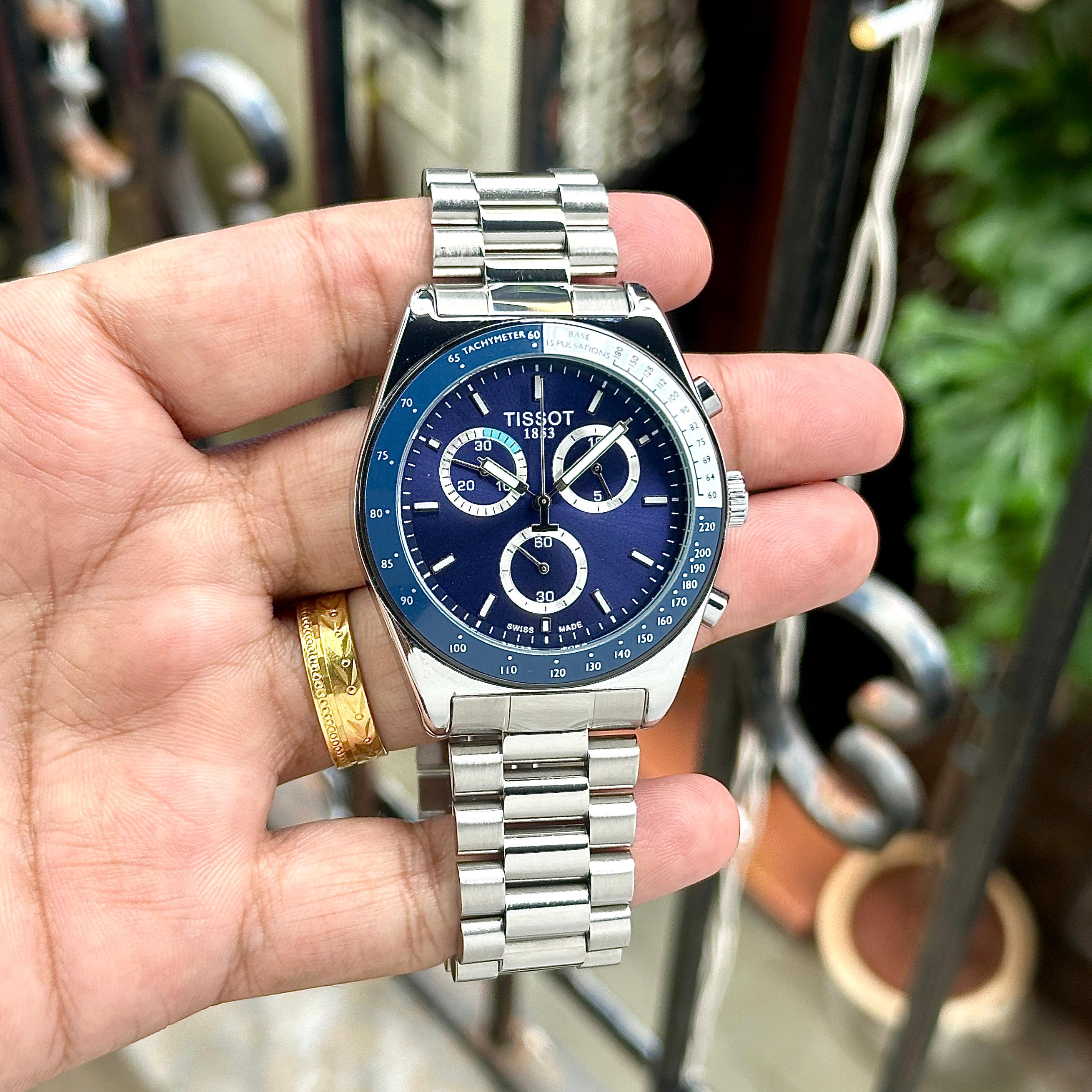 Tissot PR516 7AA Premium Chronograph Blue Dial Men's Watch | Stainless Steel 1 Tissot PR516 7aa Chronograph Blue Dial 7AA Premium Men's Watch