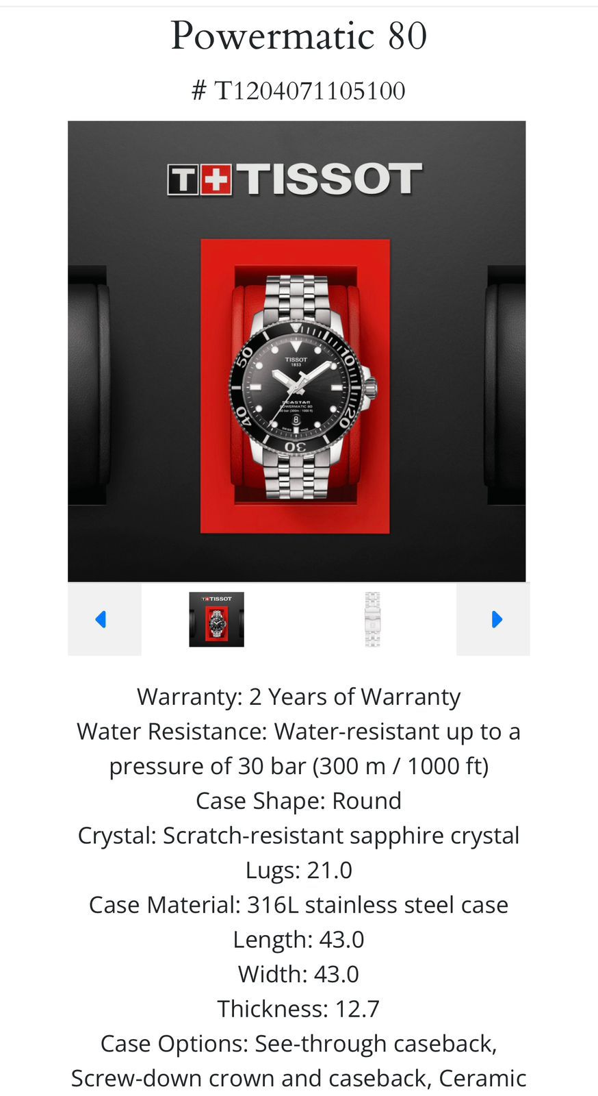 Tissot Seastar Powermatic 80 7AA Premium Automatic Watch 3 Tissot Seastar Powermatic 80 Brand Box Packaging