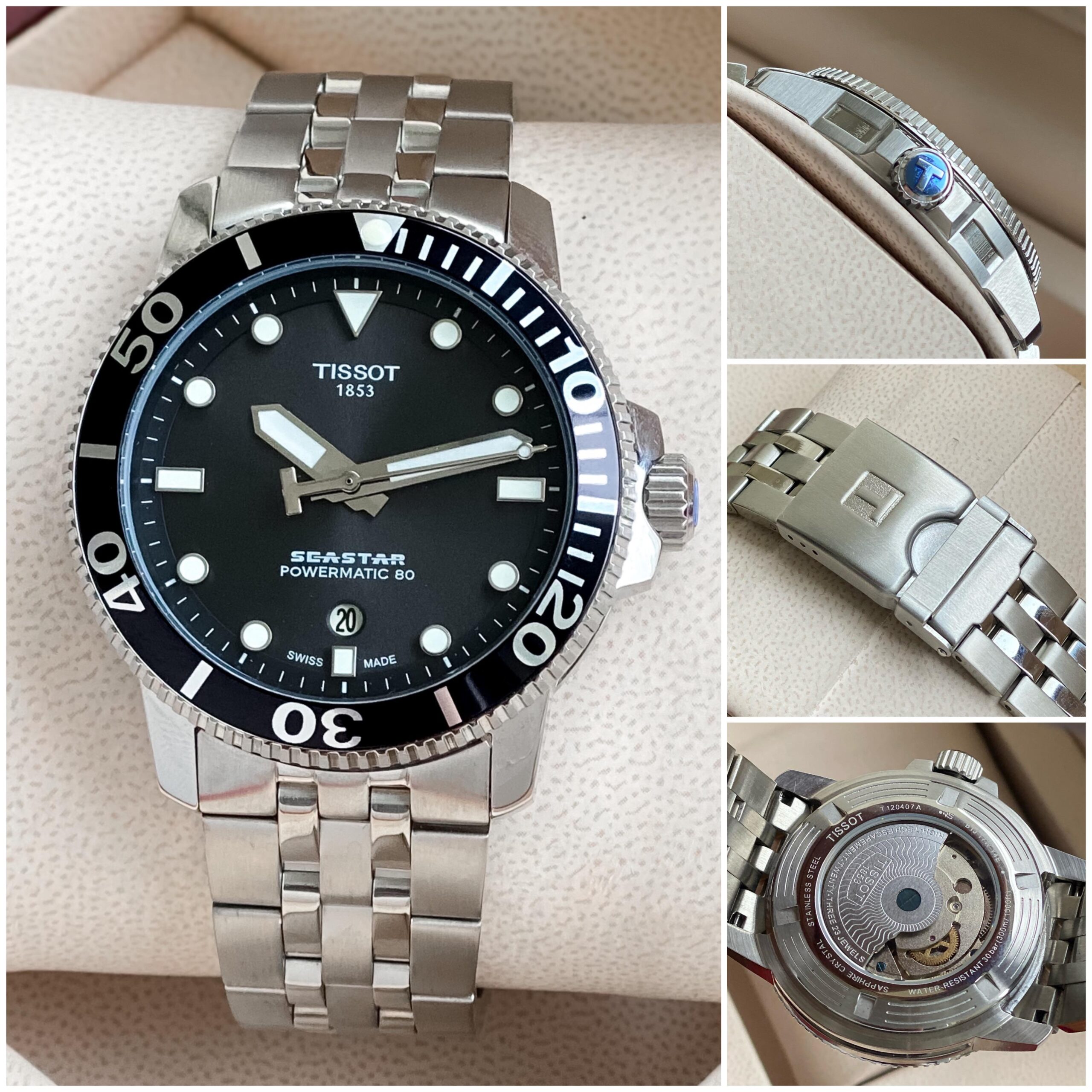 Tissot Seastar Powermatic 80 7AA Premium Automatic Watch 4 Tissot Seastar Automatic Caseback and Clasp Details