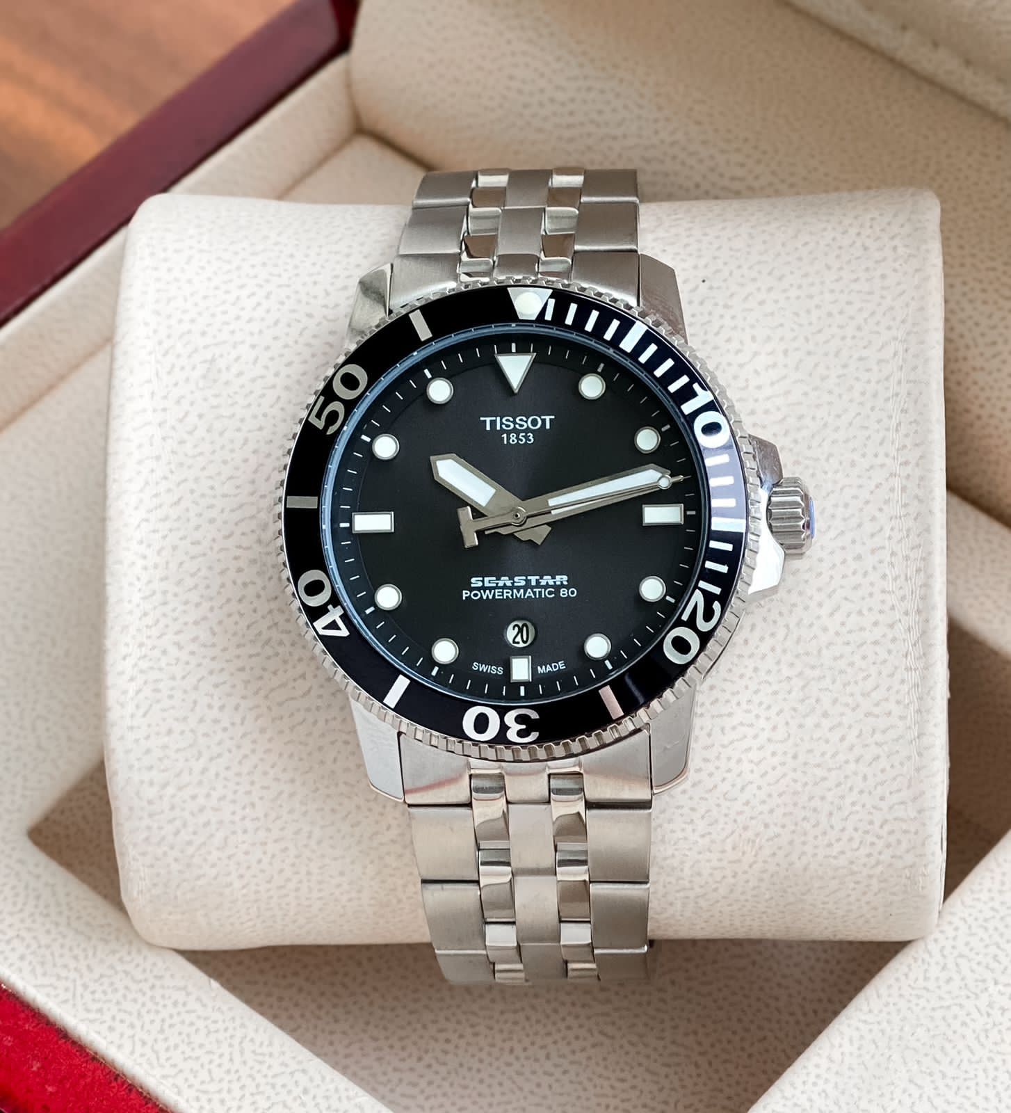 Tissot Seastar Powermatic 80 7AA Premium Automatic Watch 1 Tissot Seastar Powermatic 80 7AA Premium Automatic Black Dial Men's Watch