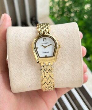 Aigner Bitonto Watch Gold Tone Mother of Pearl Dial for women