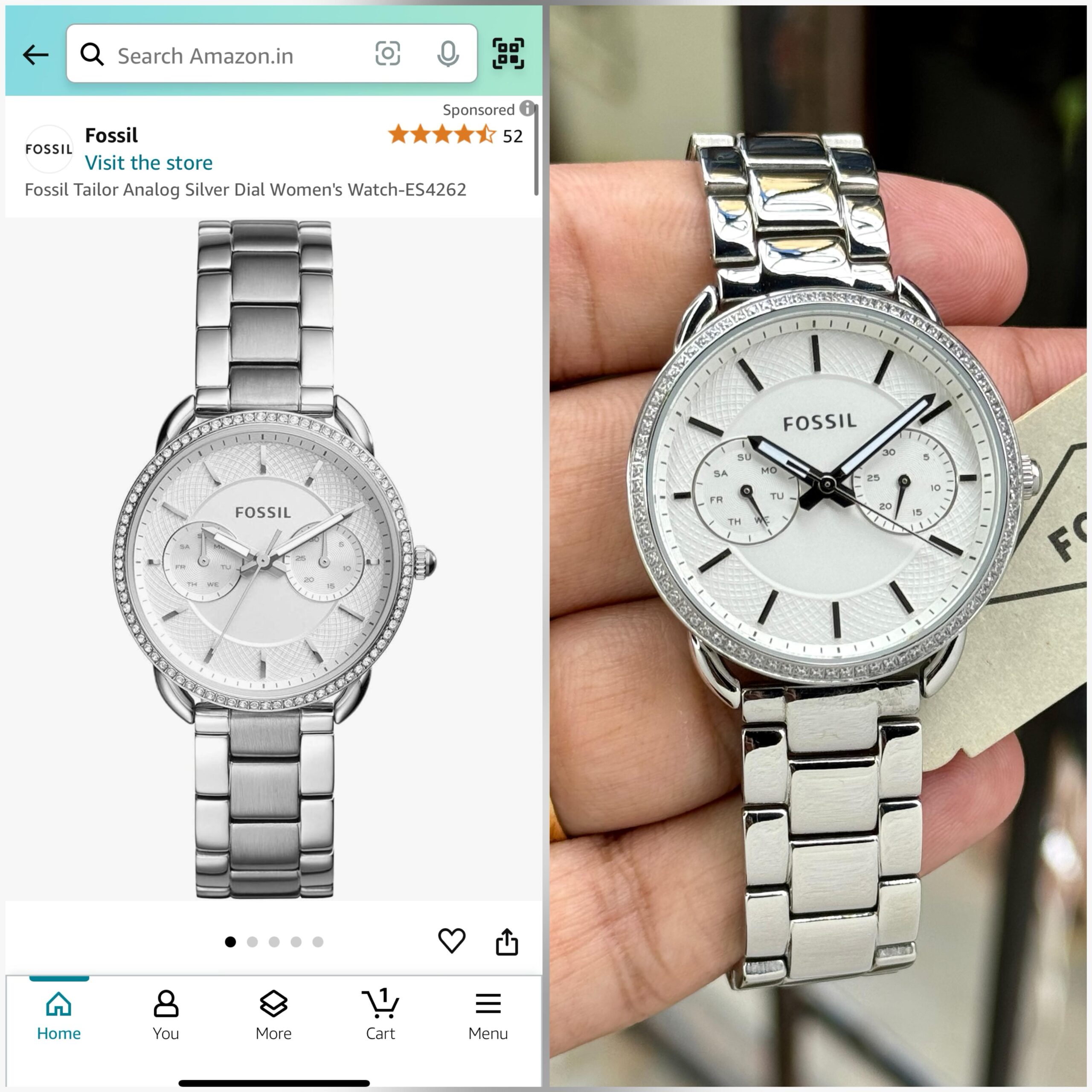 FOSSIL Tailor ES4262 7AA Women's Chronograph Watch 4 FOSSIL Tailor ES4262 Women's Watch Product Comparison