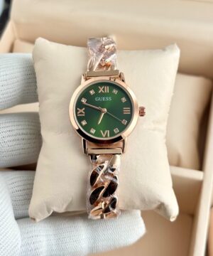 GUESS Chime 7a quartz Women's Watch rose Gold Green Dial
