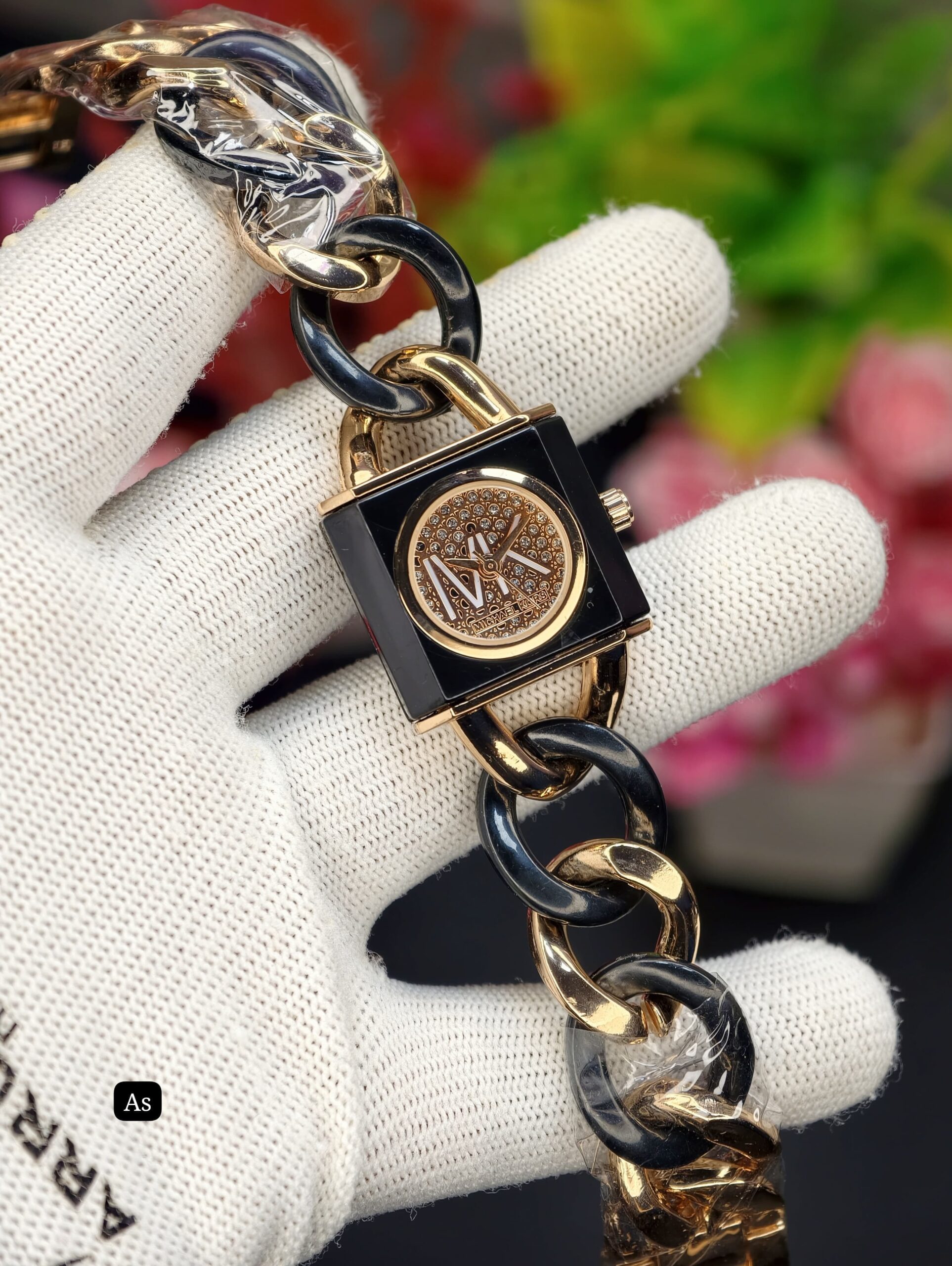 Michael Kors Crystal Chain-Link Women's Watch — Complete SEO 7 Michael Kors black gold crystal square women's watch