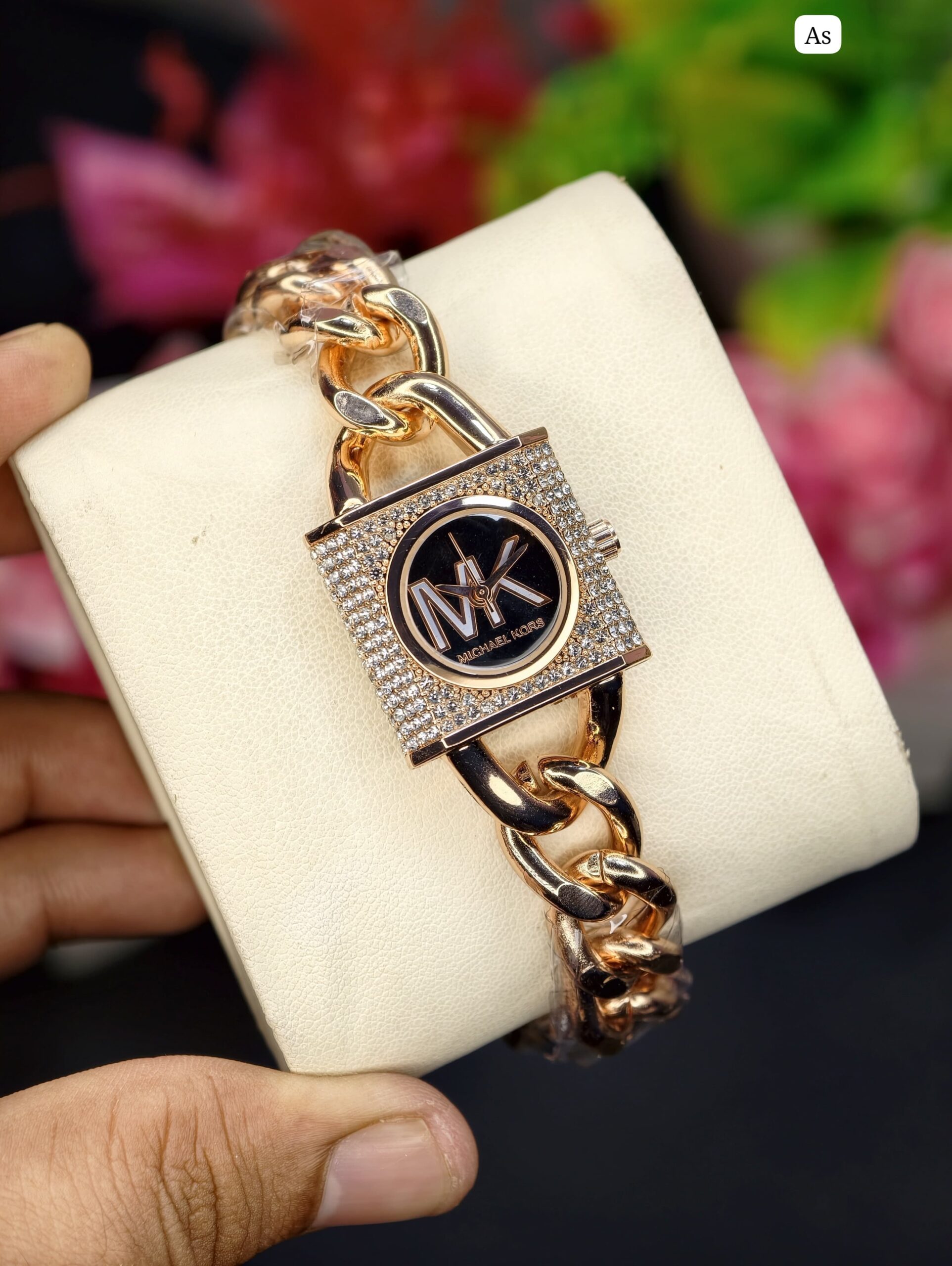 Michael Kors Crystal Chain-Link Women's Watch — Complete SEO 3 Michael Kors black rose gold crystal square women's watch