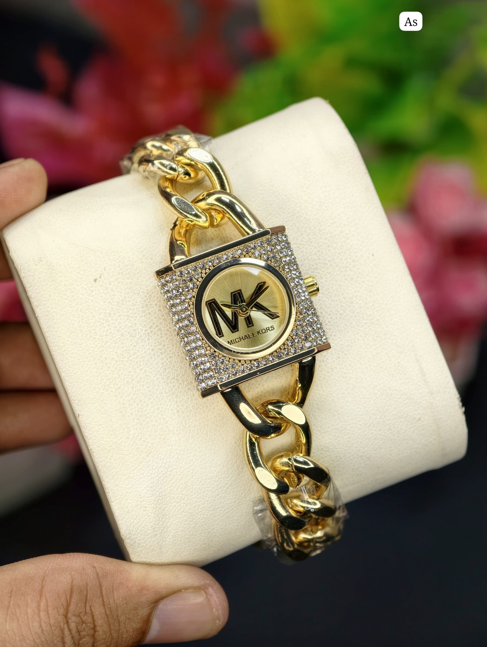 Michael Kors Crystal Chain-Link Women's Watch — Complete SEO 2 Michael Kors gold crystal square dial women's watch