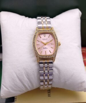 Rolex Cellini 7A ladies watch with pink dial