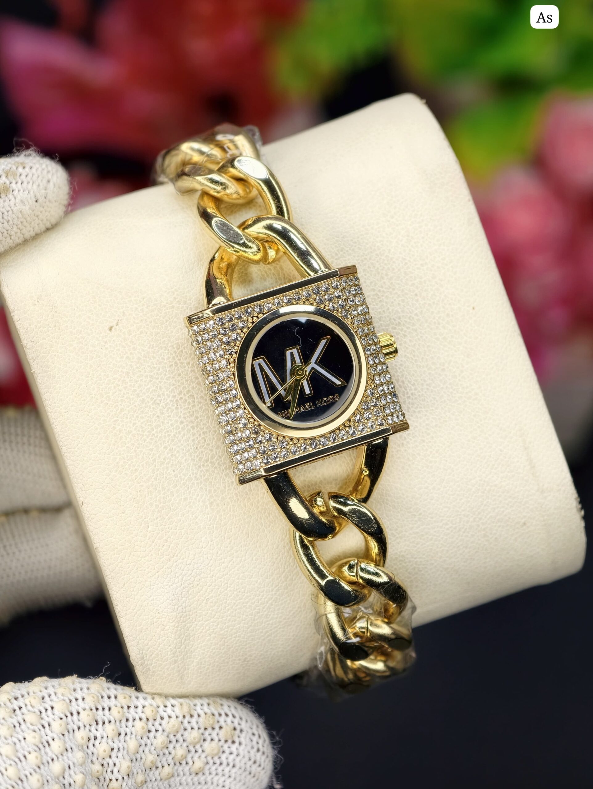 Michael Kors Crystal Chain-Link Women's Watch — Complete SEO 1 Michael Kors black gold crystal chain-link women's watch